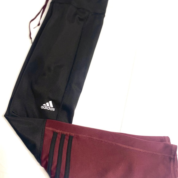 ADIDAS Maroon Climate 2 piece— Zip up/ Leggings - Picture 4 of 7